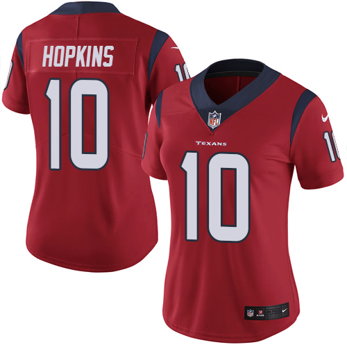 Women Houston Texans 10 Hopkins red Nike Vapor Untouchable Limited NFL Jersey